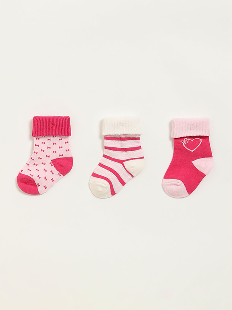 HOP Baby Multicolour Printed Socks - Pack of 3