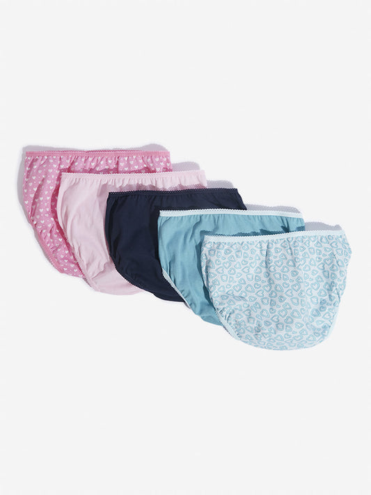 Y&F Kids Multicolour Printed Briefs - Pack of 5