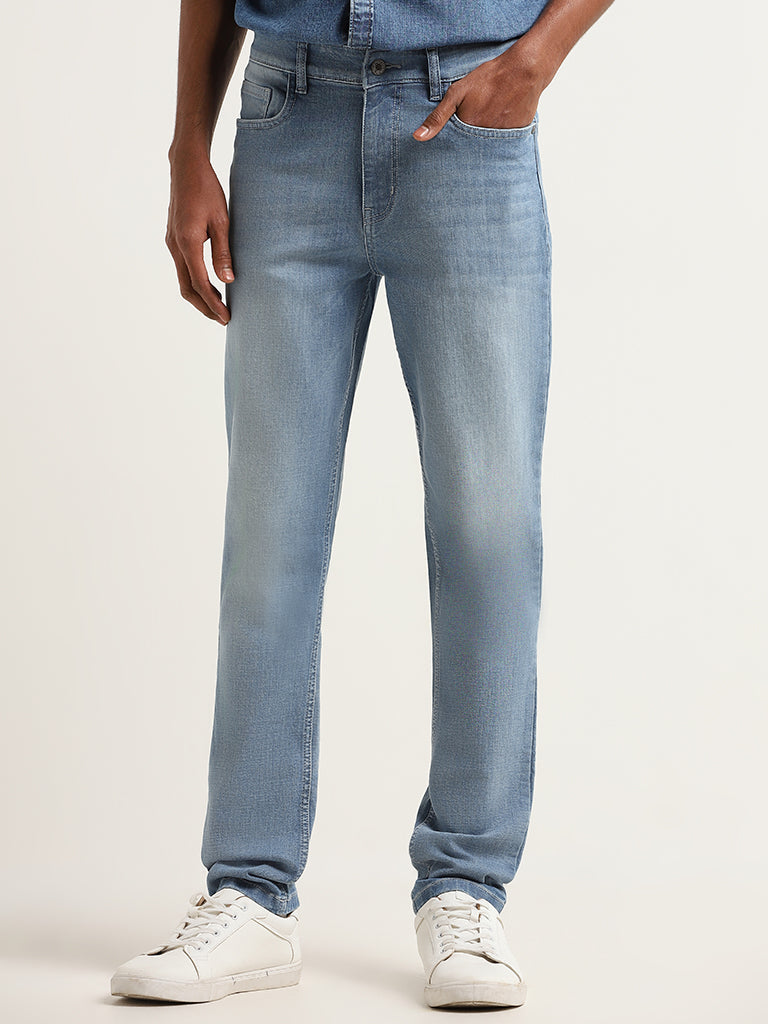 Nuon Blue Mid Rise Slim Fit Jeans