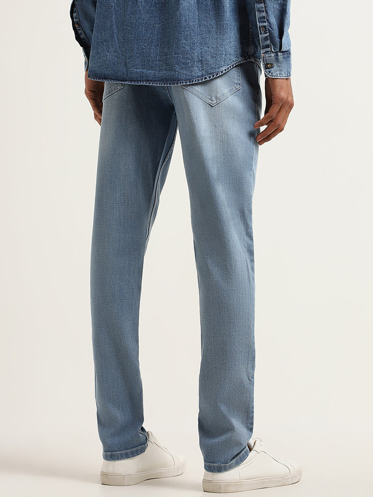 Nuon Blue Mid Rise Slim Fit Jeans