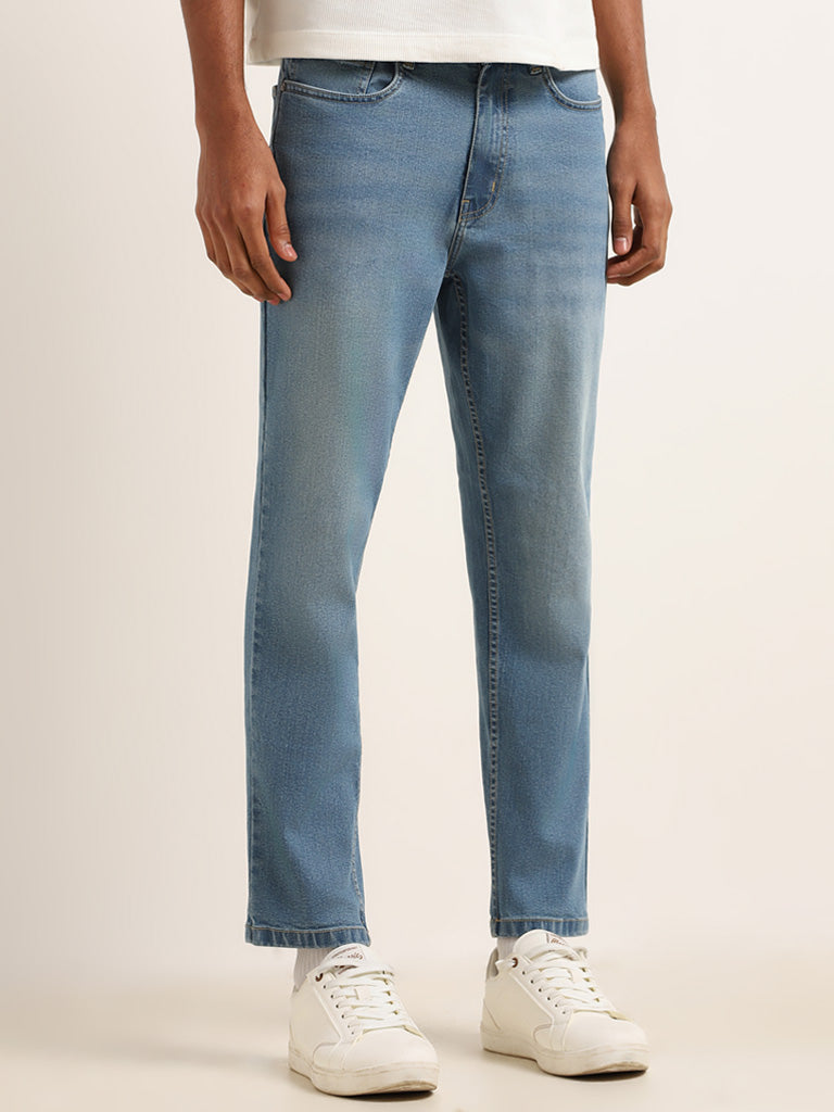 Nuon Blue Mid Rise Slim Fit Jeans