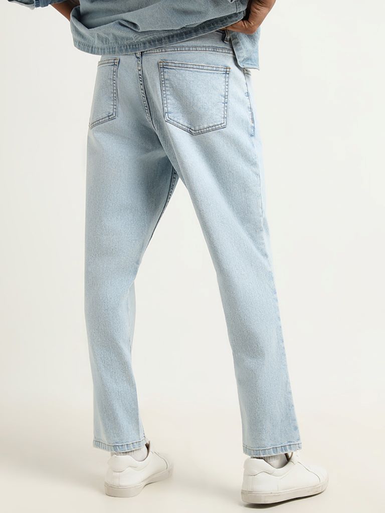 Nuon Light Blue Washed Slim-Fit Mid-Rise Jeans