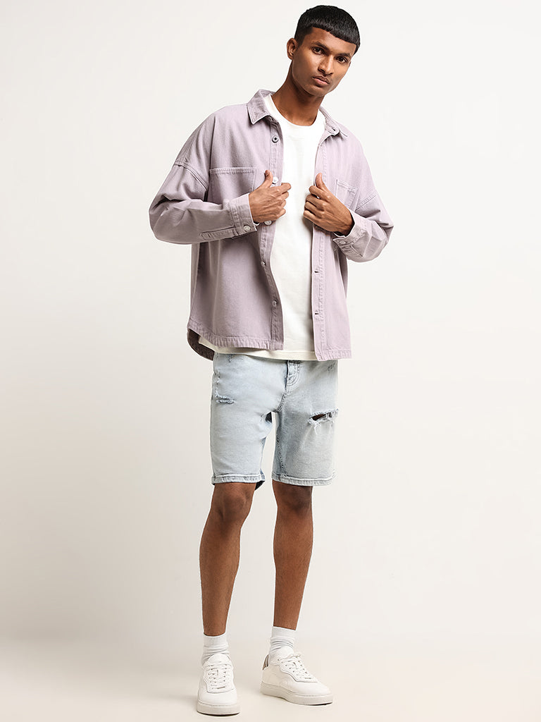 Nuon Lilac Relaxed Fit Denim Jacket