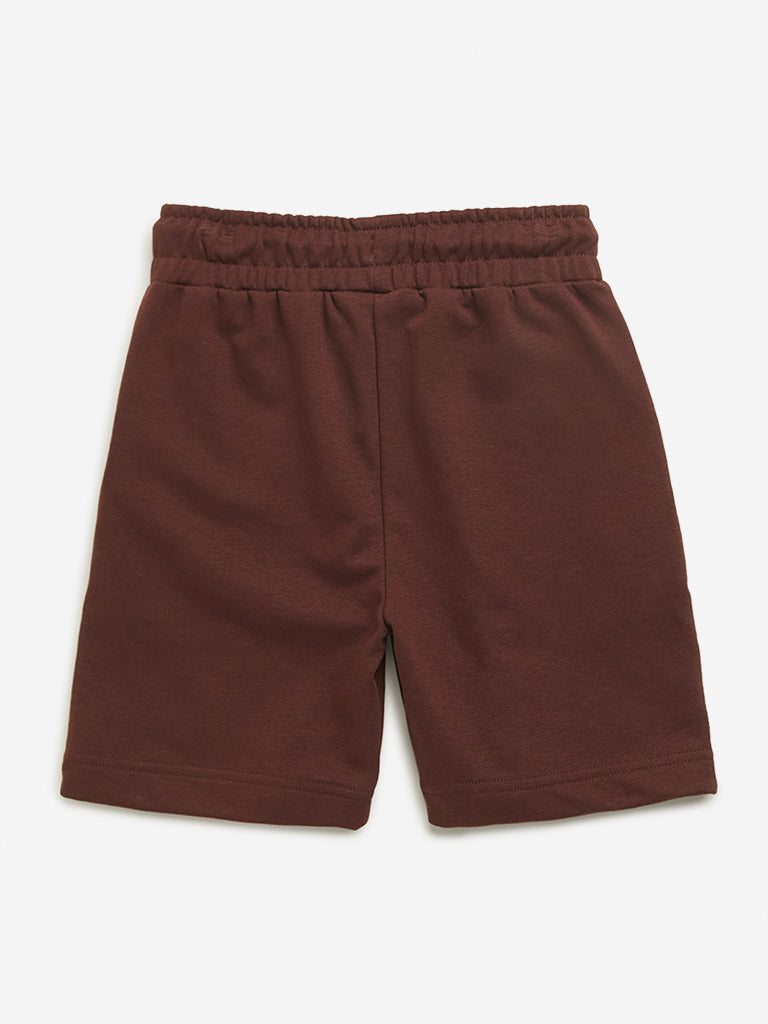 Y&F Kids Dark Brown Mid Rise Shorts