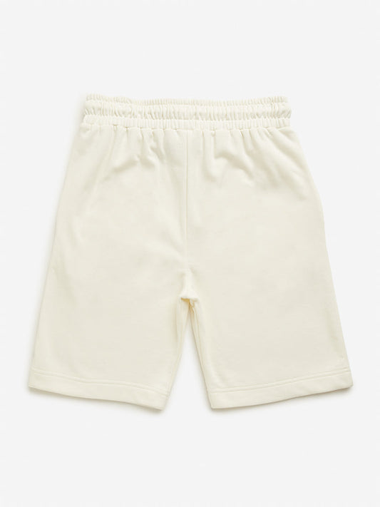 Y&F Kids Off-White Mid Rise Shorts