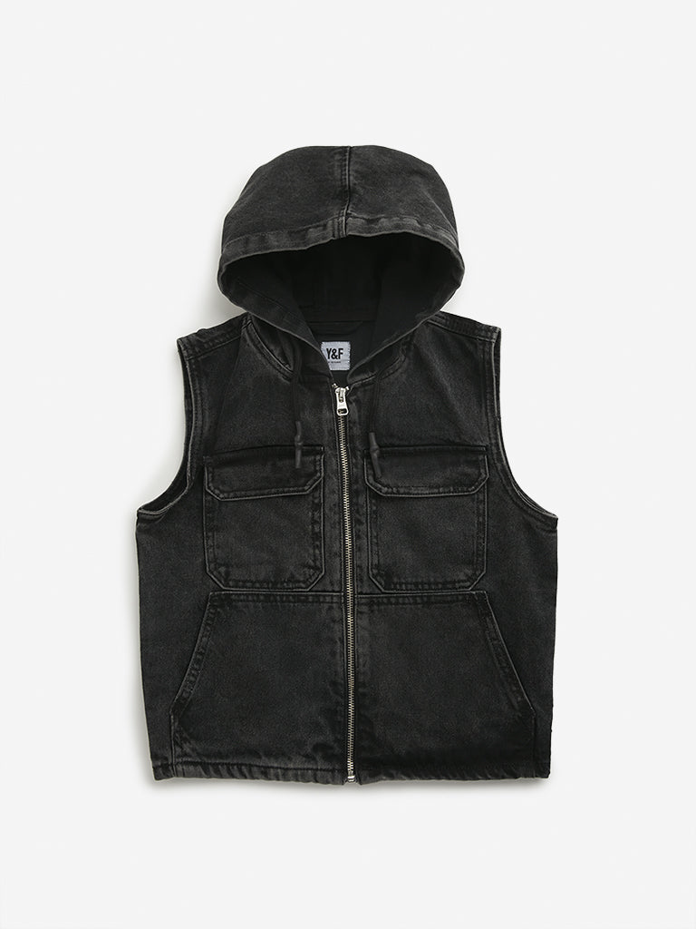 Y&F Kids Charcoal Denim Jacket