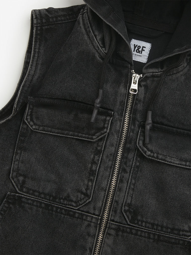 Y&F Kids Charcoal Denim Jacket