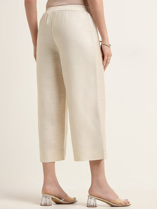 Zuba Beige Mid Rise Pants