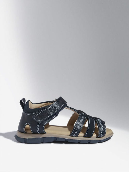 Yellow Navy Multi-Strap Sandals