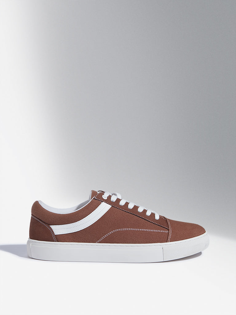 SOLEPLAY Brown Lace-Up Canvas Shoes