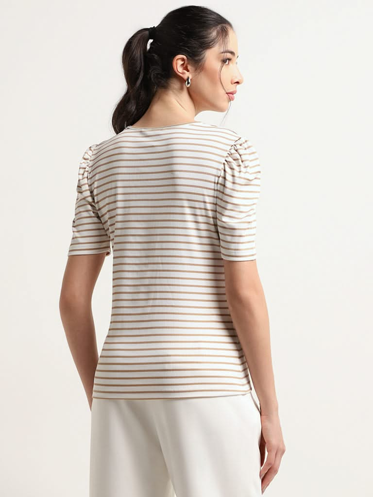 Wardrobe Off-White Striped Top