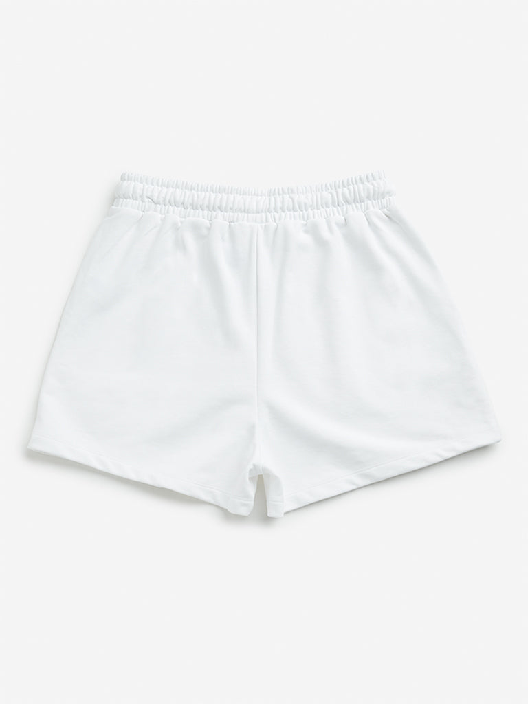 Y&F Kids White Mid Rise Shorts