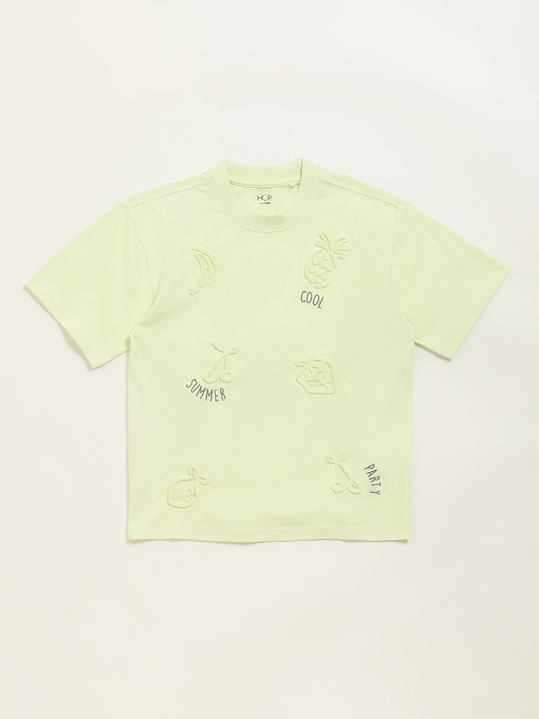 HOP Kids Lime Embossed Design T-Shirt