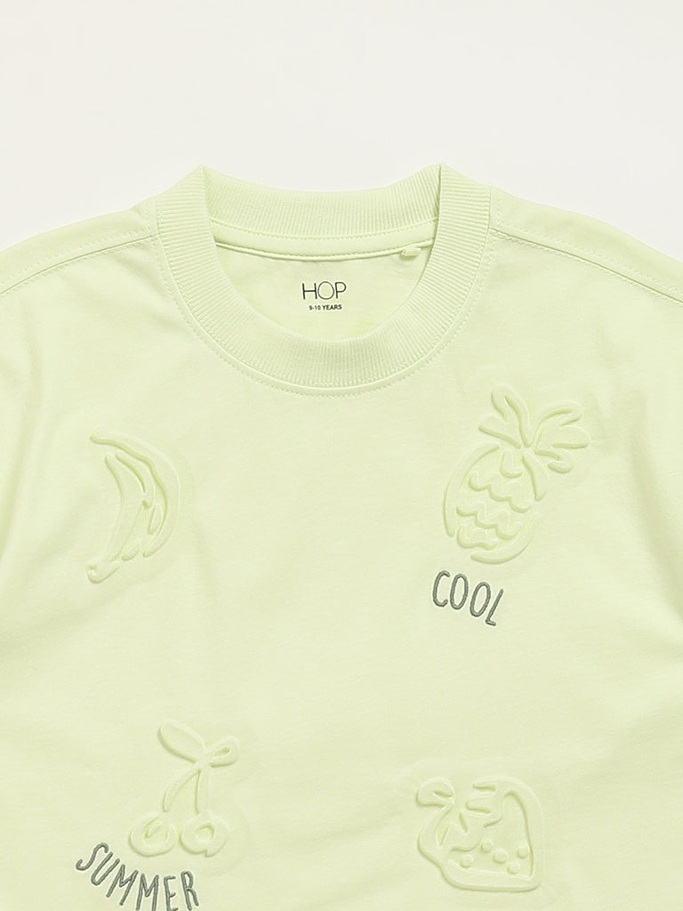 HOP Kids Lime Embossed Design T-Shirt