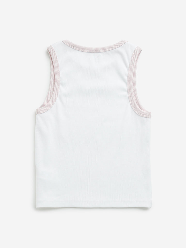 Y&F Kids White Ribbed Top