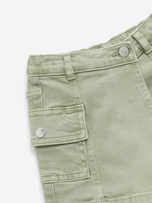 HOP Kids Sage Mid-Rise Denim Skort