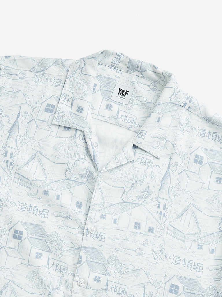 Y&F Kids Off-White Printed Shirt