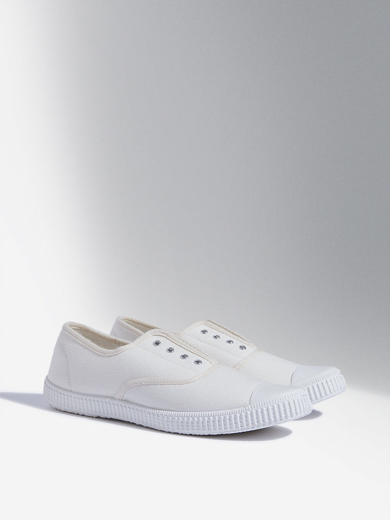 LUNA BLU White Canvas Shoes