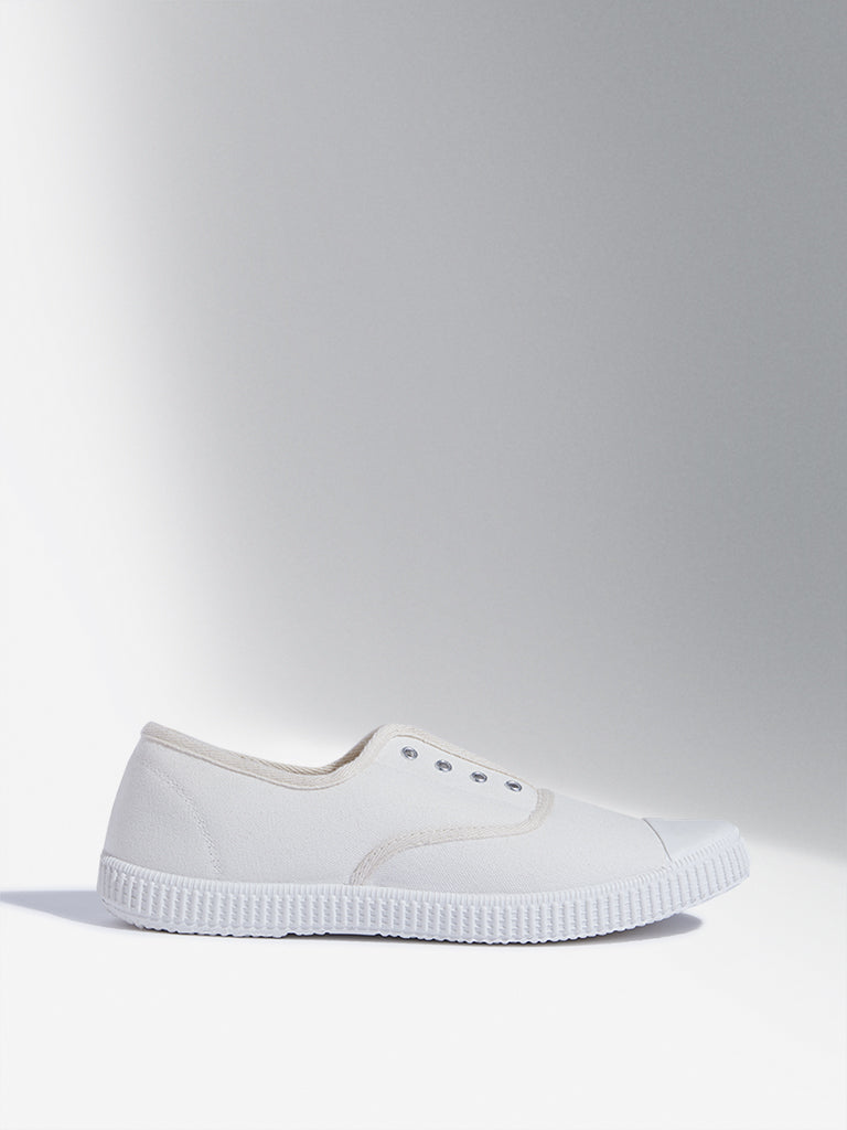 LUNA BLU White Canvas Shoes