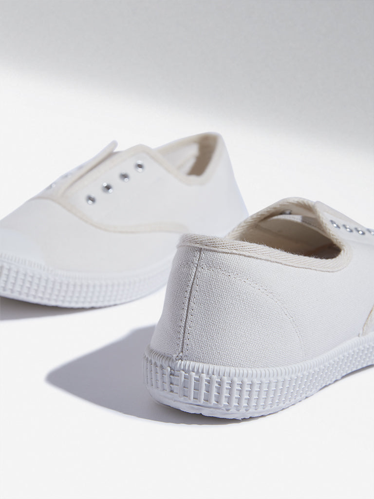 LUNA BLU White Canvas Shoes