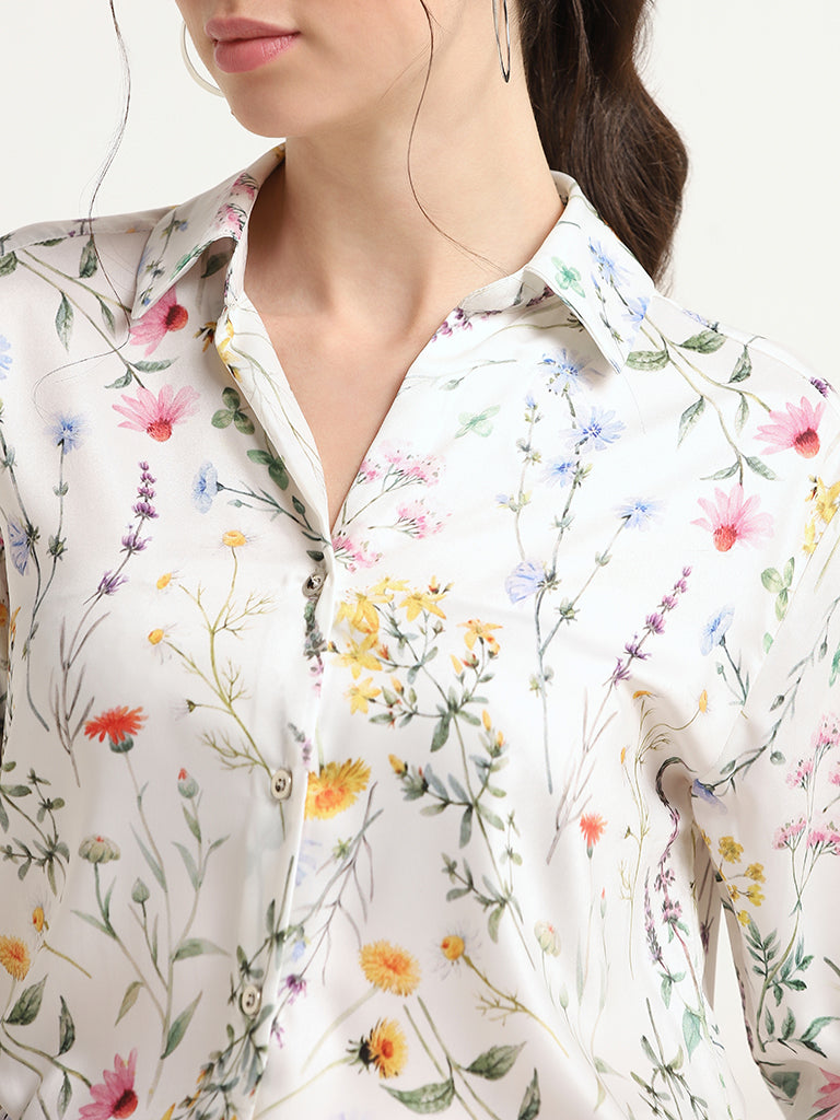 Wardrobe White Floral Print Shirt