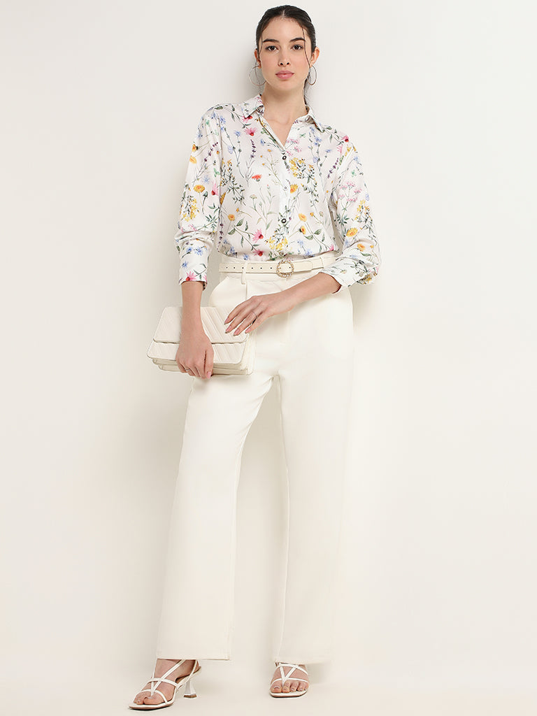 Wardrobe White Floral Print Shirt