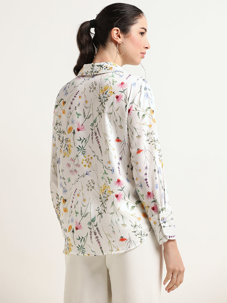 Wardrobe White Floral Print Shirt