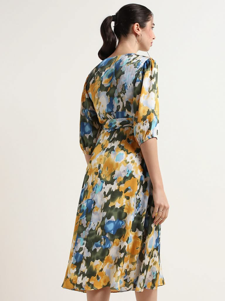 Wardrobe Multicolour Floral Print Midi Dress