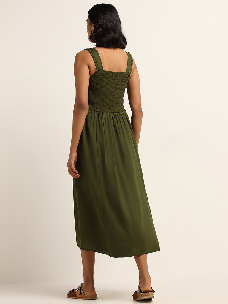 LOV Green Strappy Maxi Dress