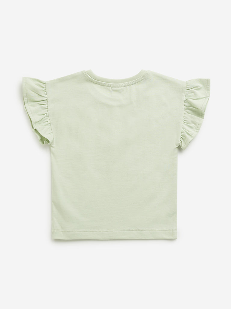 HOP Kids Sage Text Design Top