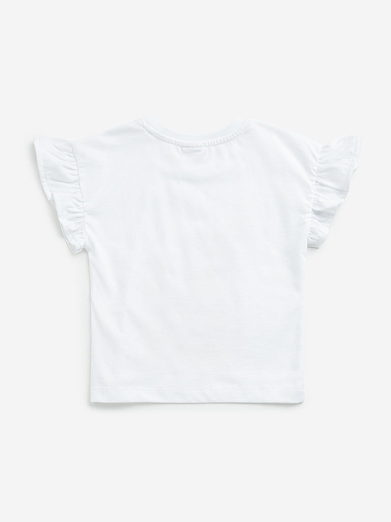 HOP Kids White Embellished Top