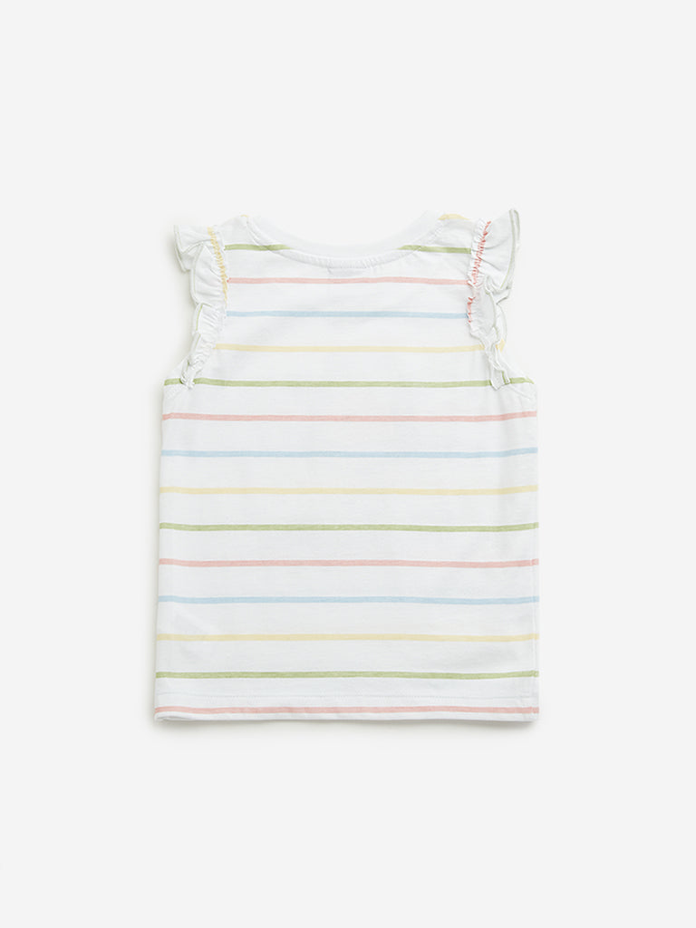 HOP Kids White Striped Top