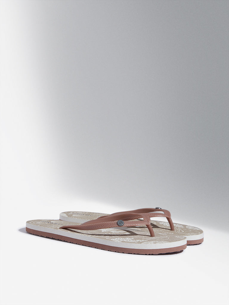 LUNA BLU Taupe Coastal Inspired Flip-Flop