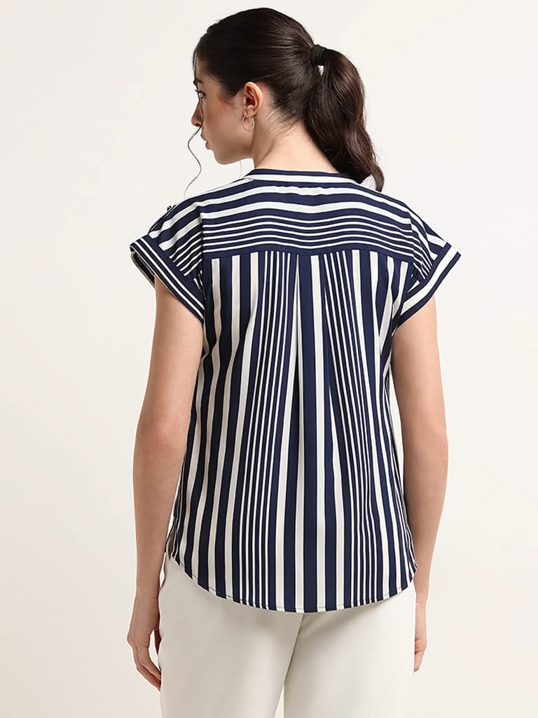 Wardrobe Navy Striped Top