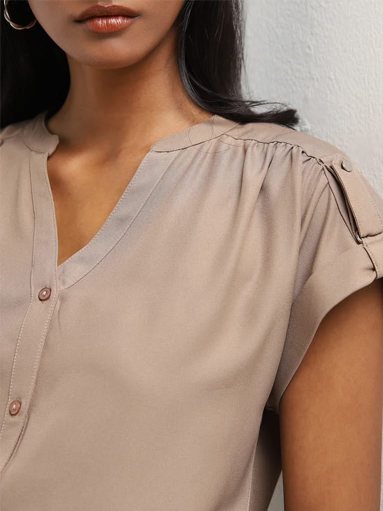 Wardrobe Dark Taupe Solid Top