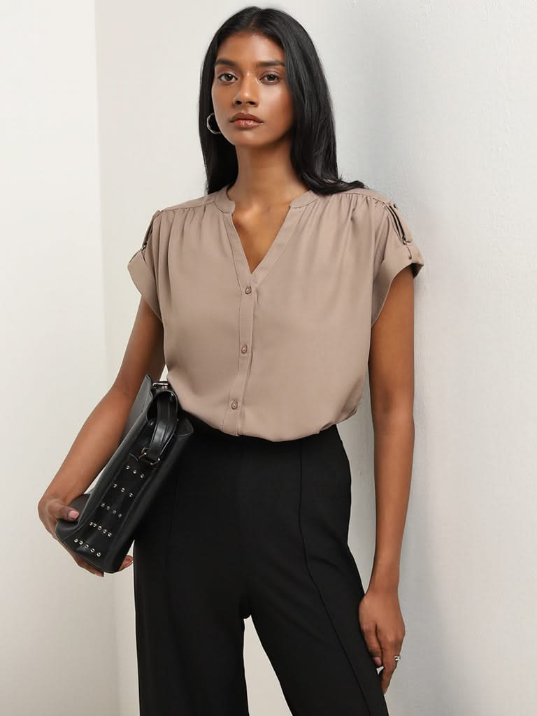 Wardrobe Dark Taupe Solid Top