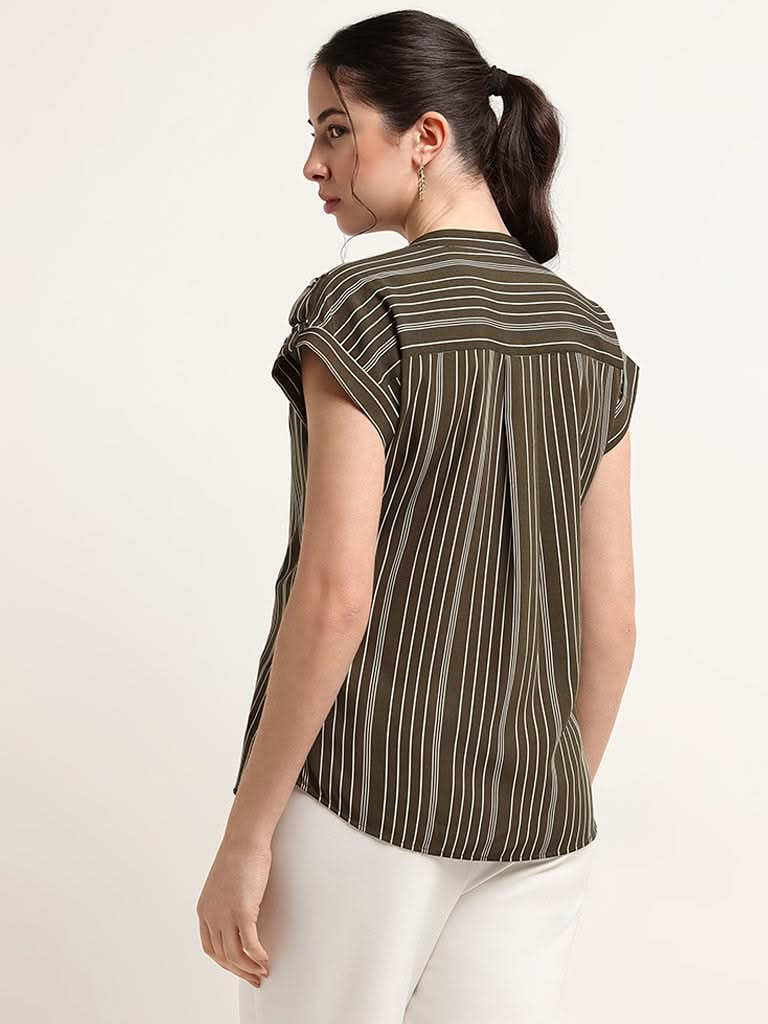 Wardrobe Green Striped Top