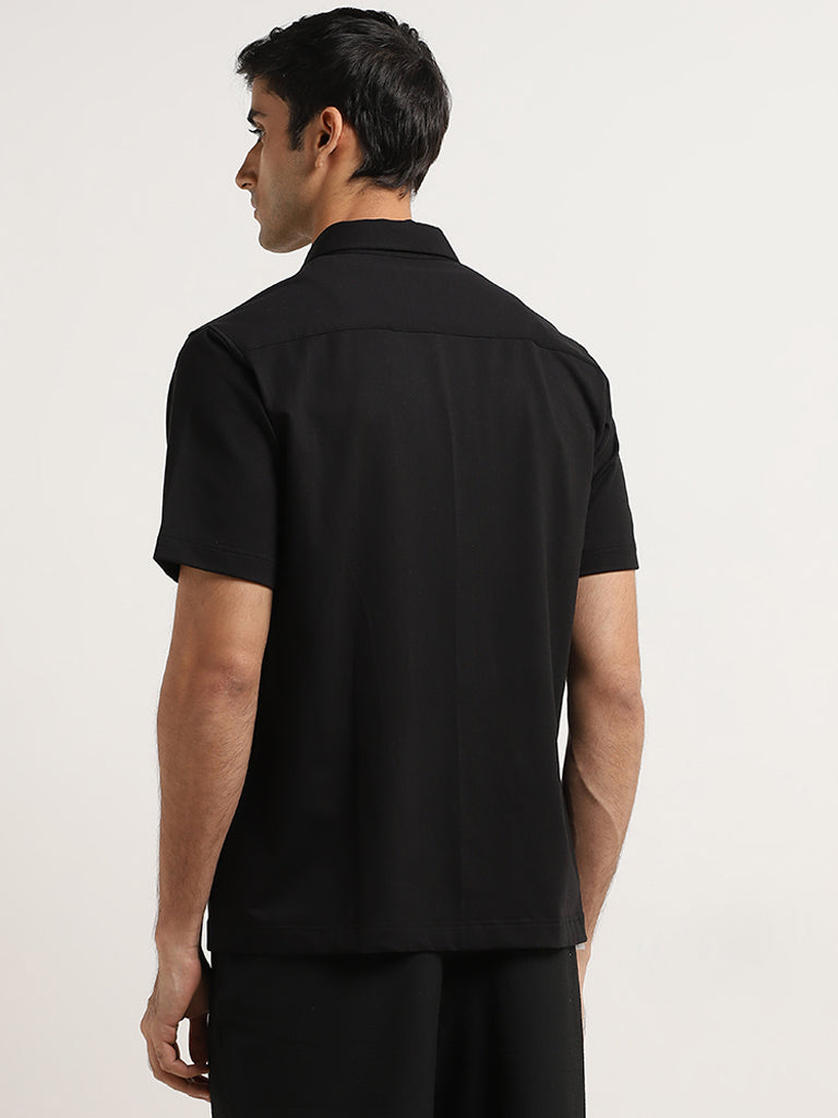 Ascot Black Relaxed-Fit Cotton Shirt