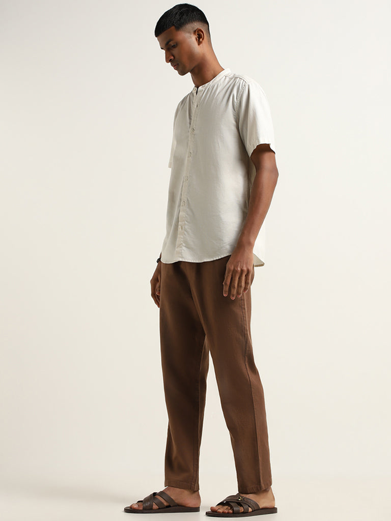 ETA Beige Solid Resort Fit Shirt