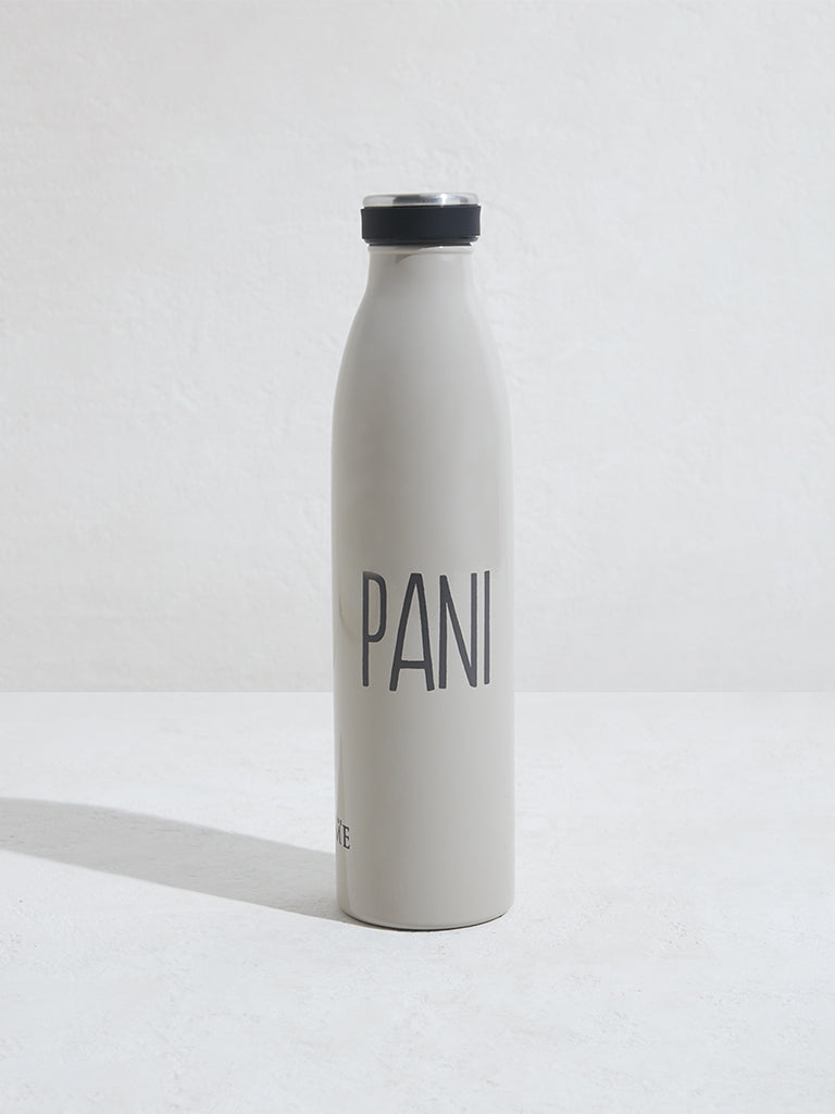 Westside Home Beige Text Design Water Bottle