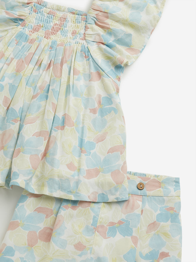 HOP Baby Multicolour Floral Top and Shorts Set