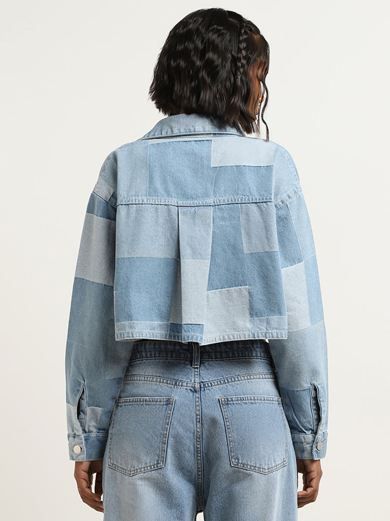 Nuon Blue Patchwork Denim Jacket