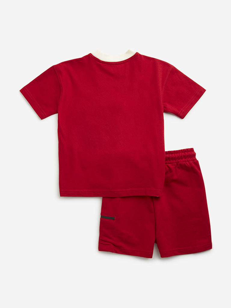 HOP Kids Red Rhino T-Shirt with Shorts Set