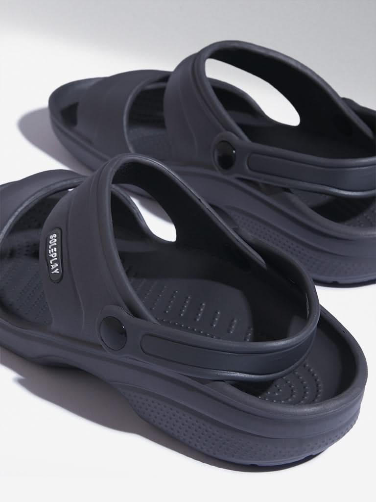 SOLEPLAY Dark Grey Dual-Strap Flip-Flop