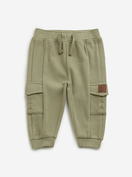 HOP Baby Sage Ribbed Mid Rise Joggers