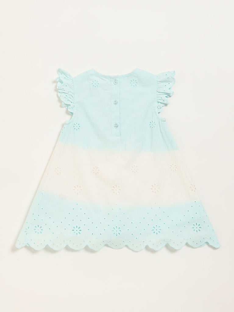 HOP Baby Blue Ombre Schiffli Dress