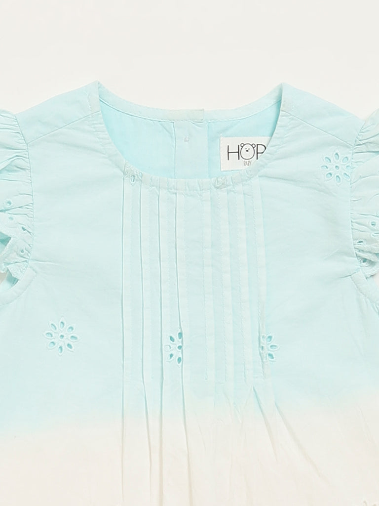 HOP Baby Blue Ombre Schiffli Dress