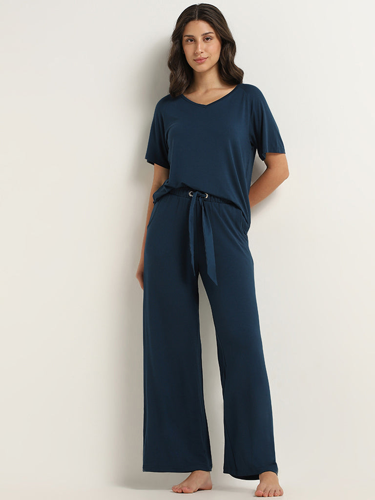 Wunderlove Dark Teal Relaxed Fit Supersoft Pyjamas