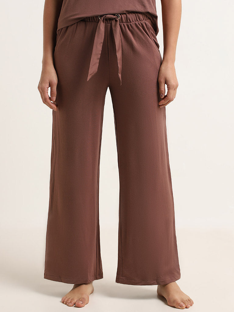 Wunderlove Dark Brown Flared Mid-Rise Pants