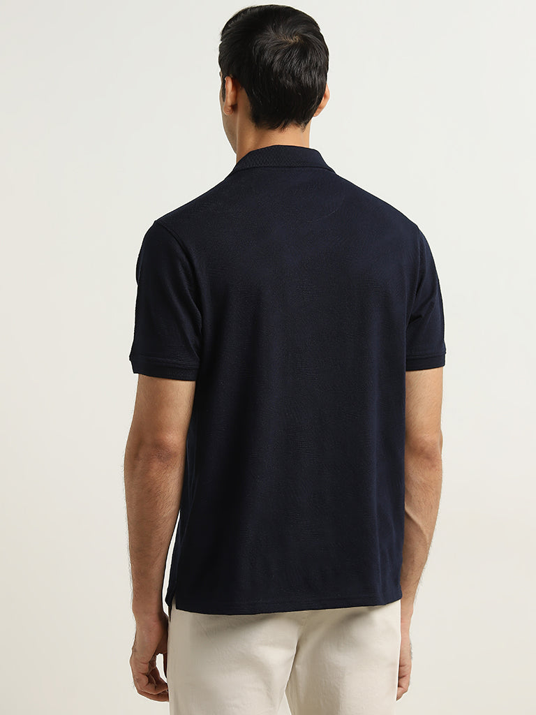 WES Casuals Navy Relaxed-Fit Polo T-Shirt